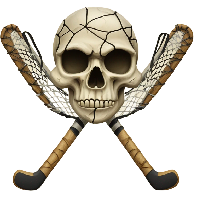 Skull with lacrosse sticks emoji