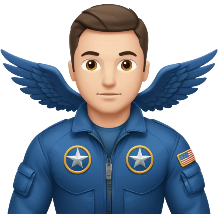 A man flying emoji