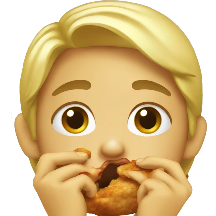 Someone crying while eating chicken  emoji