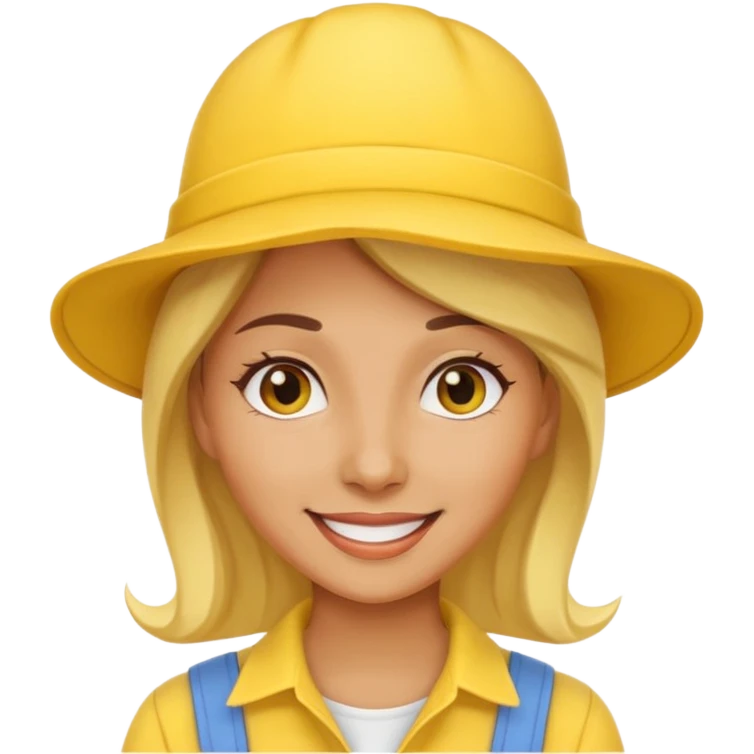 woman with yellow hat emoji