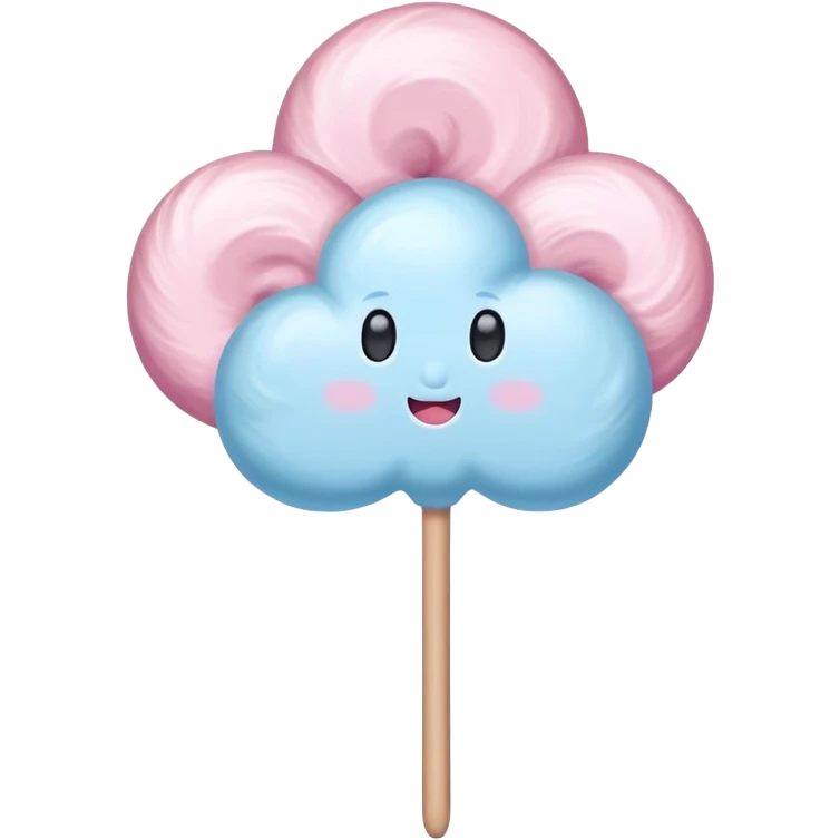Basic cotton candy on stick with muted colors emoji