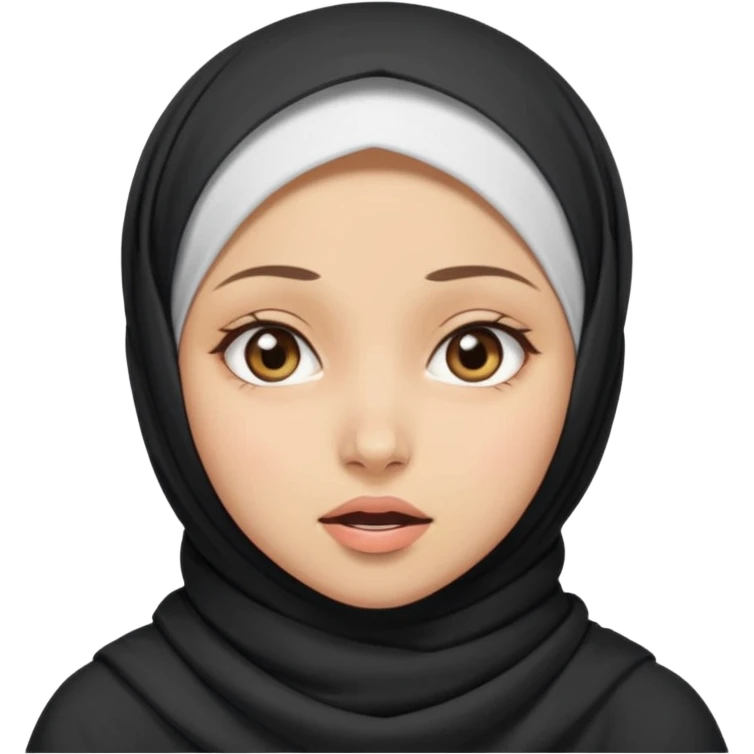Девушка в хиджабе ахегао  emoji