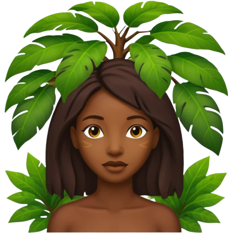 an ola woman with jungle tree emoji