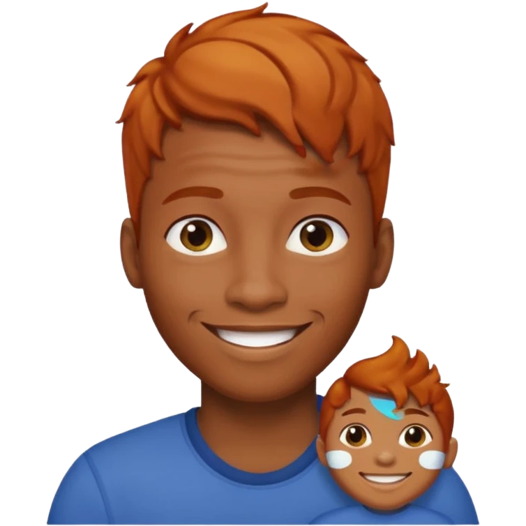 gay Black man with ginger hair, smiling emoji