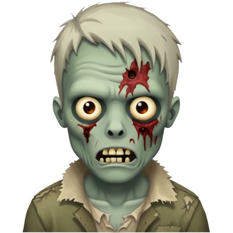 Make a zombie that have a scar in his head like 67 emoji