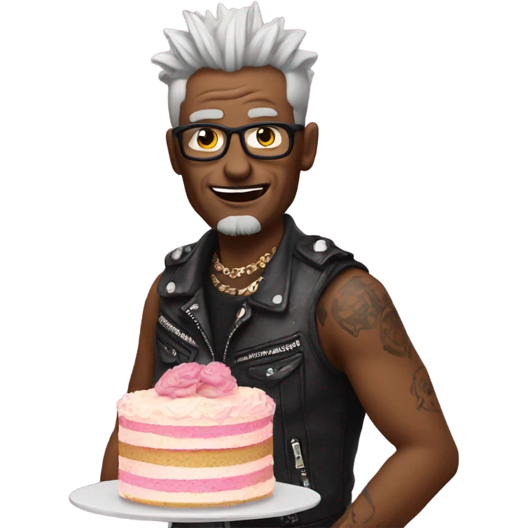 Punk with 60 year old cake emoji