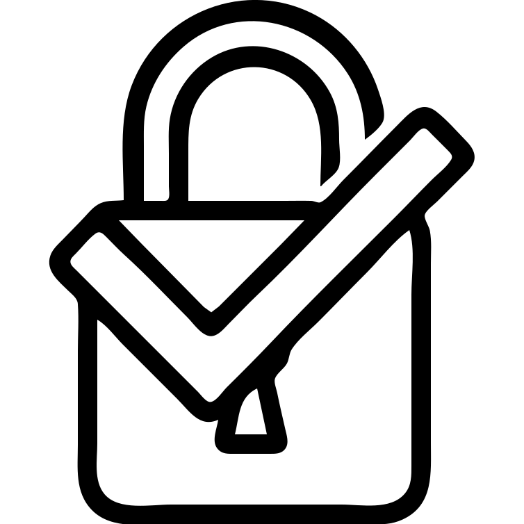 Tick with Secure lock emoji