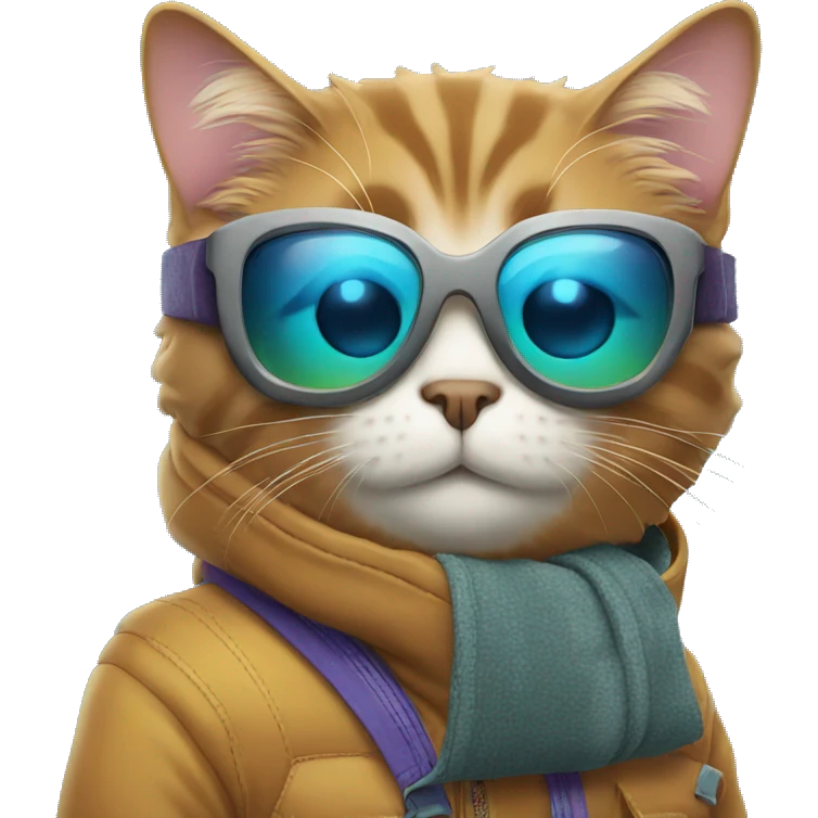 Cat in snowboarding glasses emoji