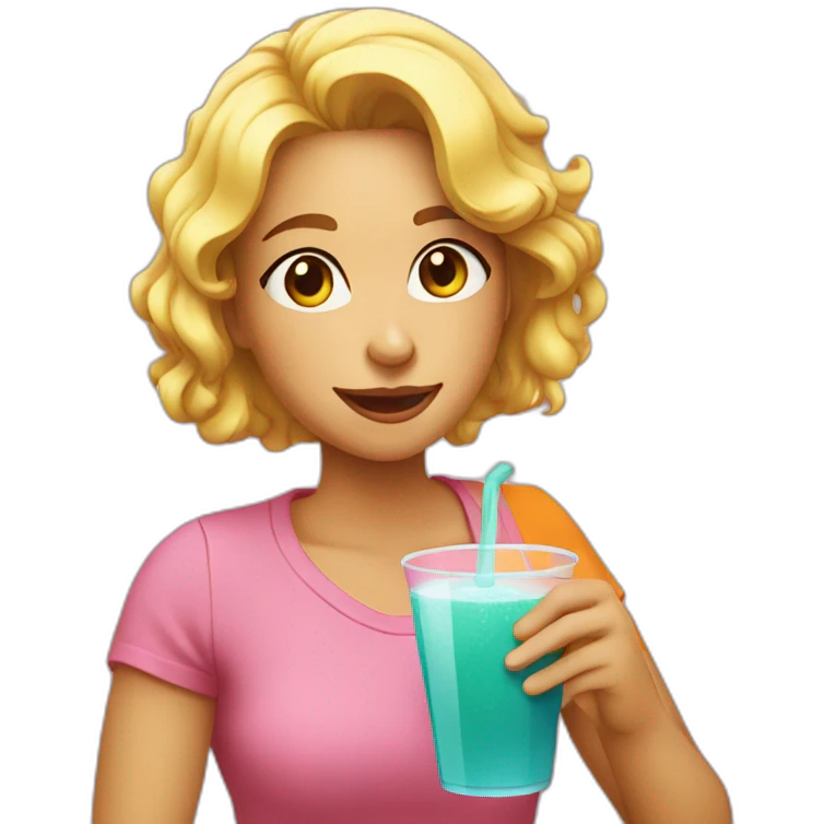 Sara drinking juice emoji
