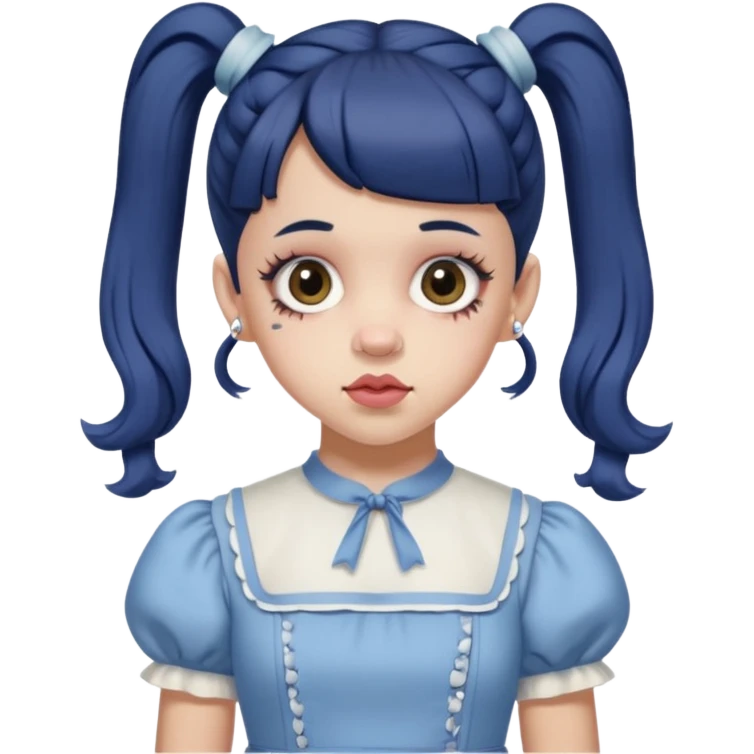 Melanie Martinez with split her ponytails with the k-12 dress emoji