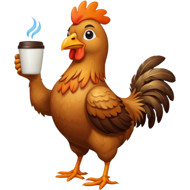 chicken full body and with coffe emoji