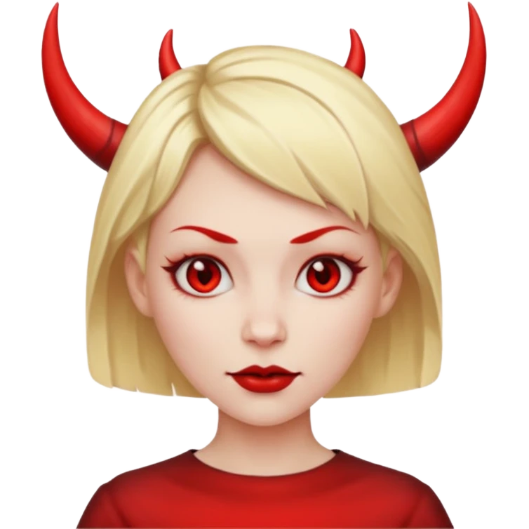 blonde short hair devil emoji
