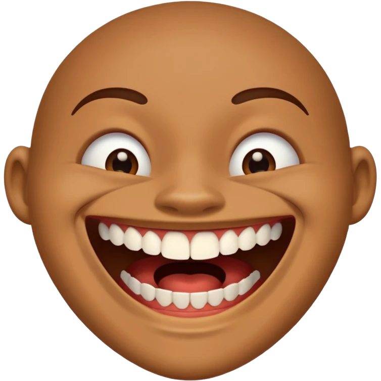 Laughing emoji and gap between the upper middle two teeth emoji