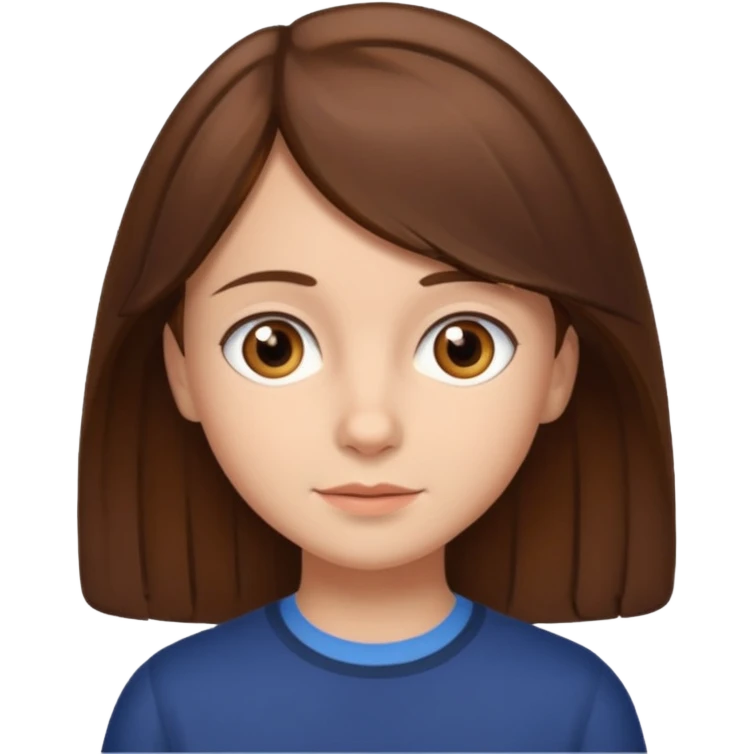 Daria whit brown hair and brown eyes a 7 year old kid emoji