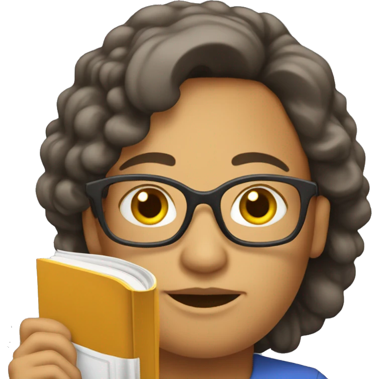 a teacher with a book emoji