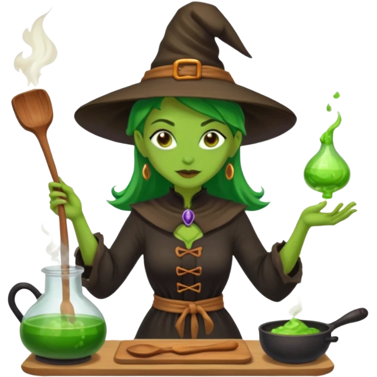 green witch cooking potion emoji