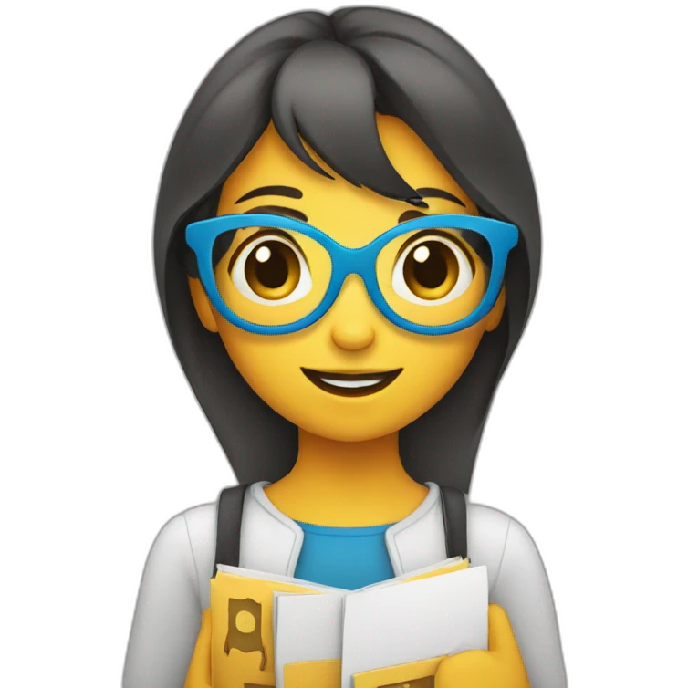 Girl holding WordPress logo emoji