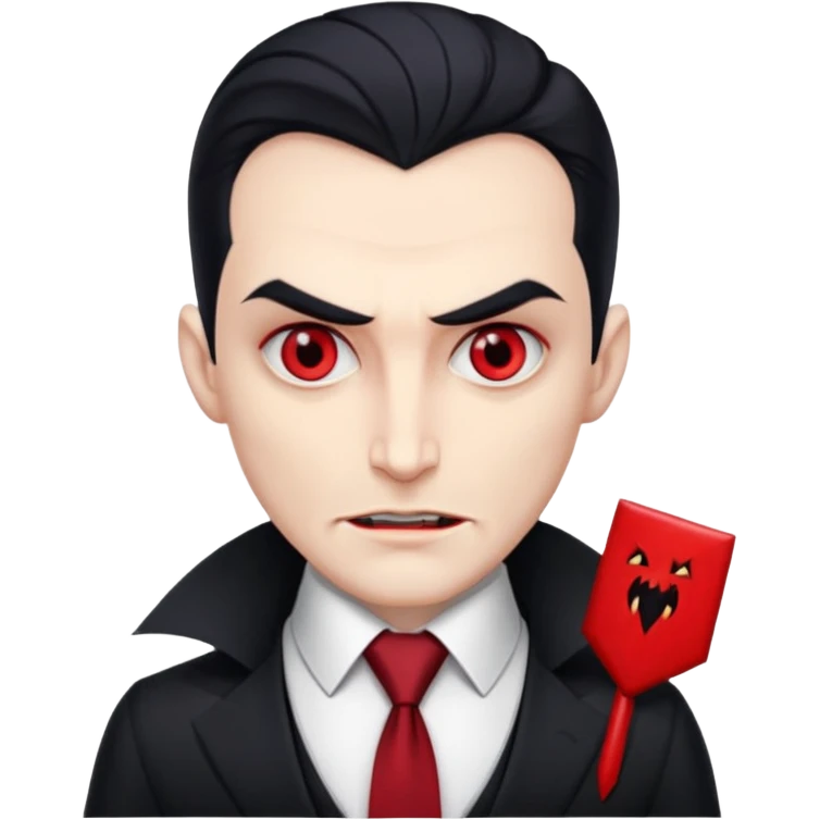dracula, fang, with tie, business emoji