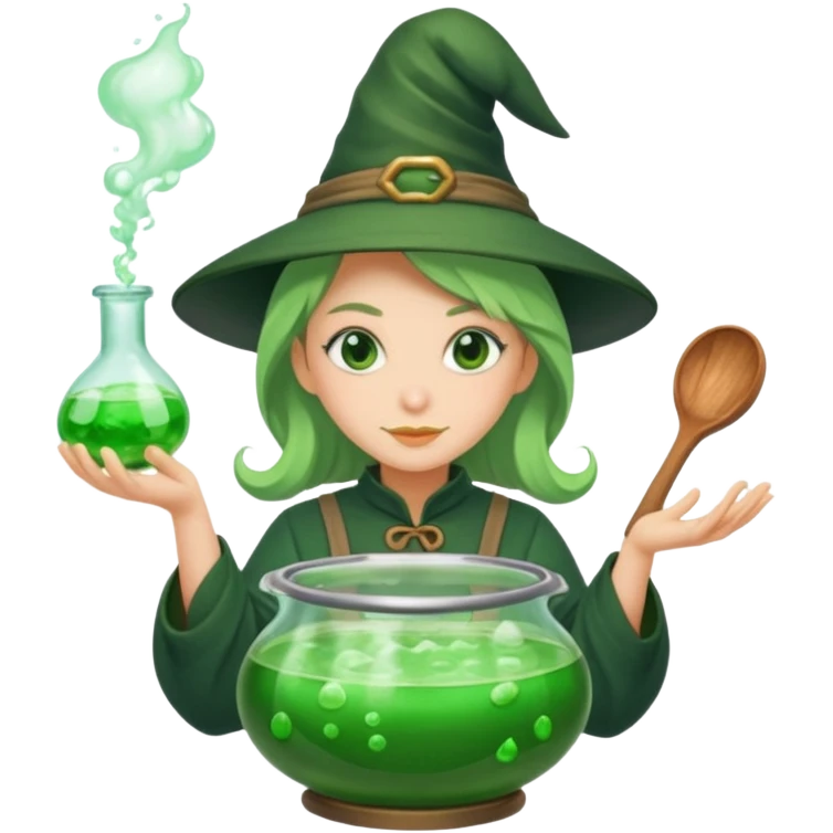 green witch cooking potion emoji