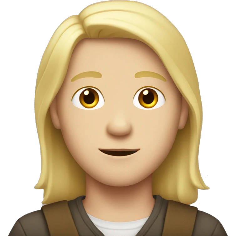 White boy with blonde middle part emoji