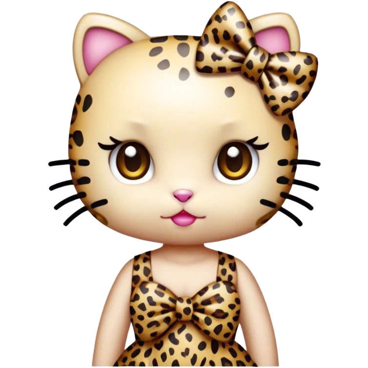 Hello kitty leopard dress leopard bow emoji