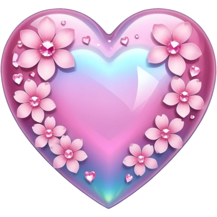 heart with sakura and a sparkling gem emoji