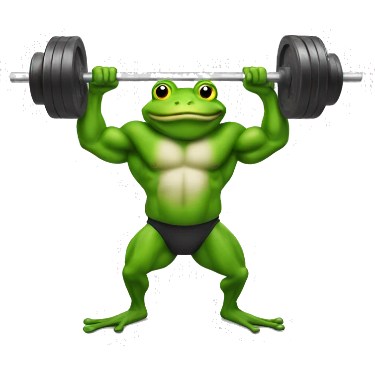 Bodybuilding frog emoji