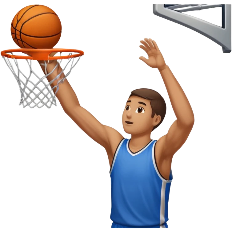 an arm dunking a basketball into a hoop emoji