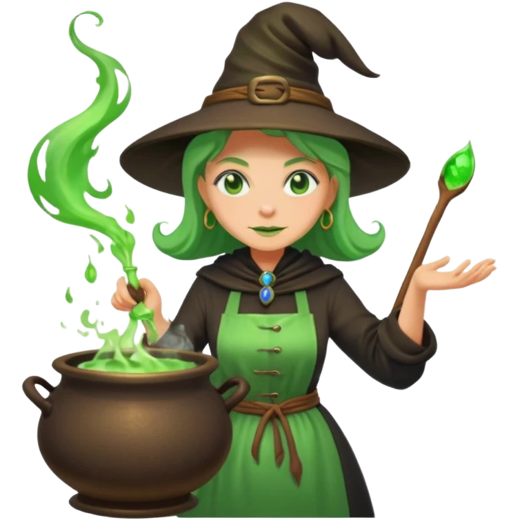 green witch cooking potion emoji