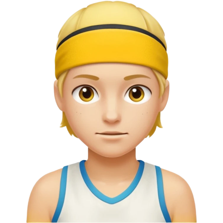 tennisplayer with sweatband, yellow color. emoji