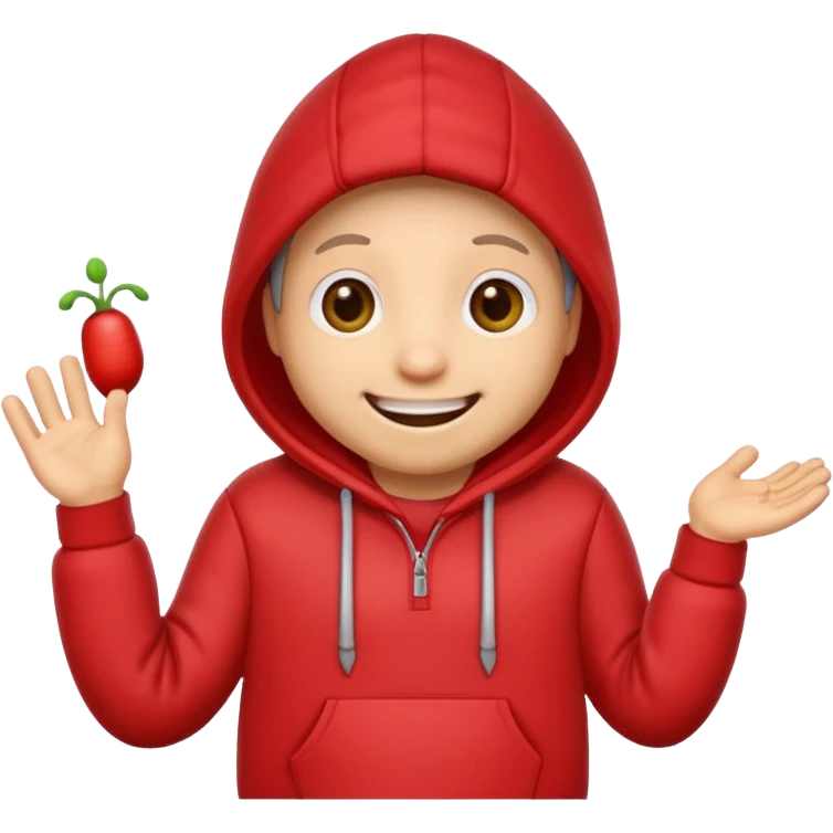 worm in a red hoodie emoji