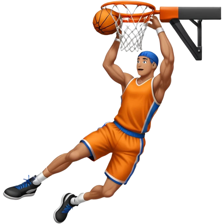an arm dunking a basketball into a hoop emoji