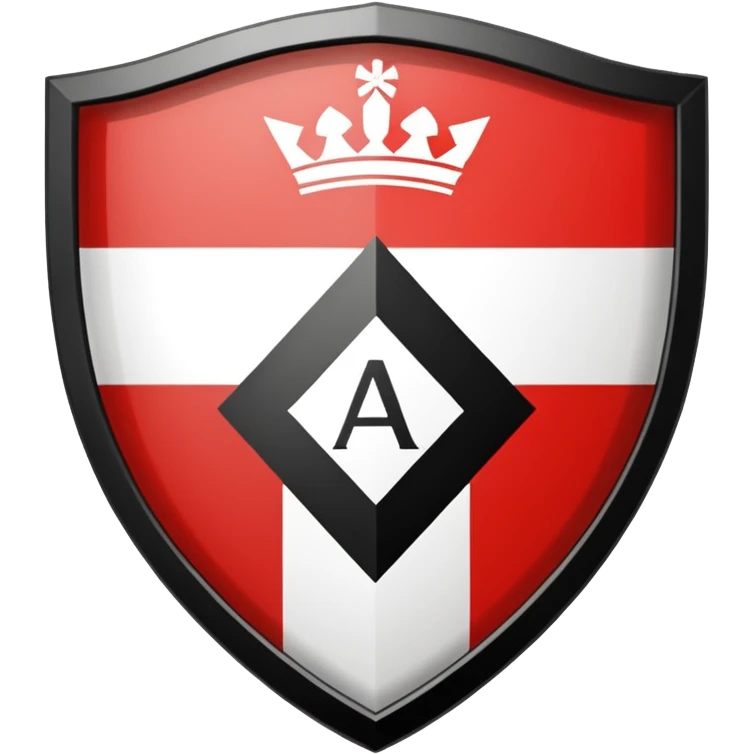 The logo is a shield shape with a black outline. The upper part of the shield contains the words "ATHLETIC CLUB" in black capital letters on a white background. Below this, the shield is divided diagonally.  emoji