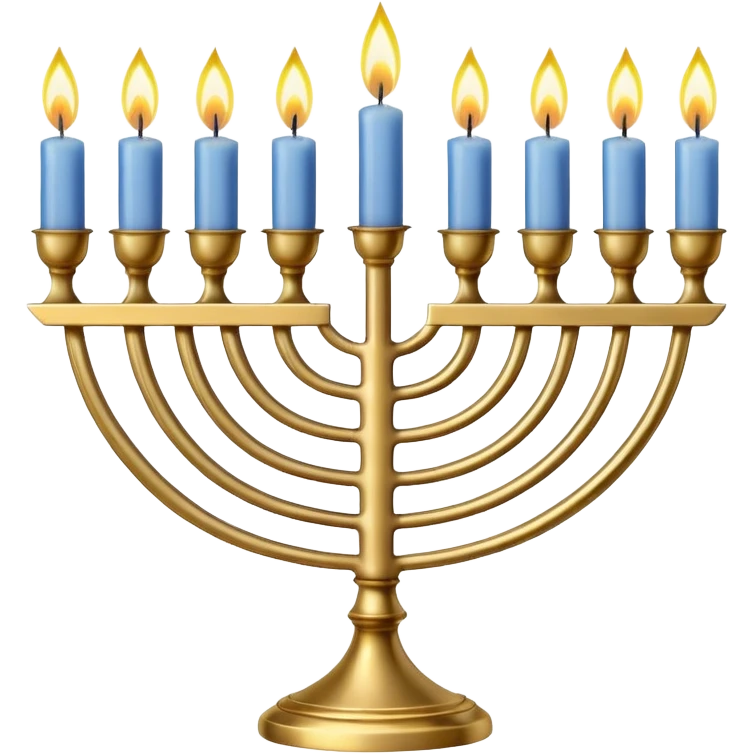 Hanukkah menorah white candles emoji