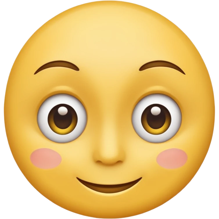 Emoji, yellow round smiling face, curved eyes narrow and snide emoji