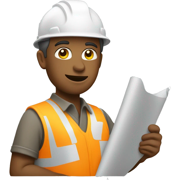 Construction worker holding plans emoji