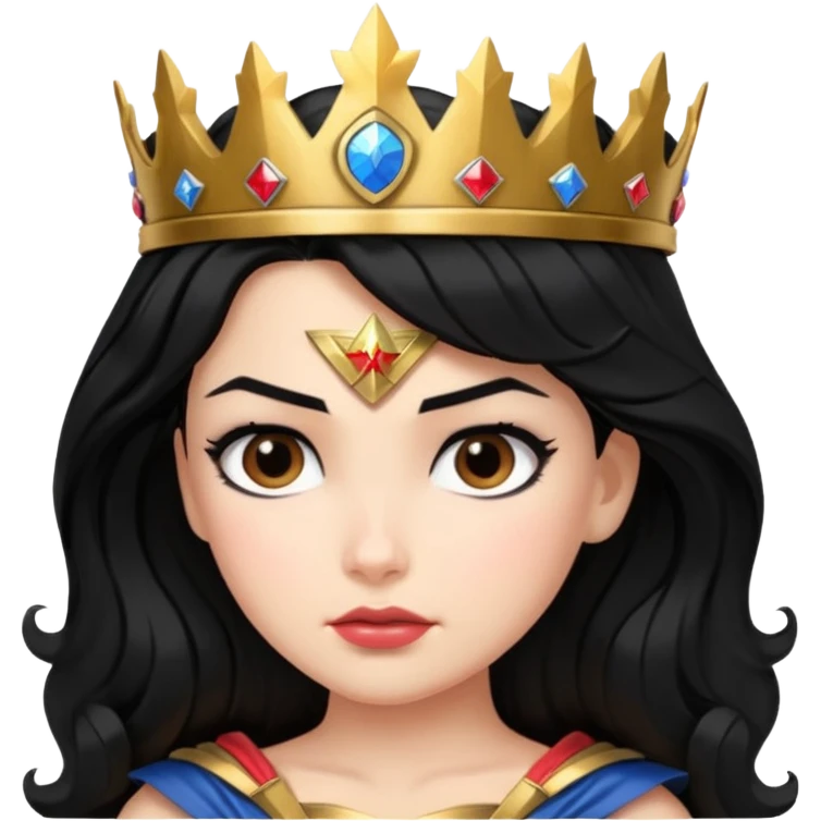 black haired wonder woman emoji