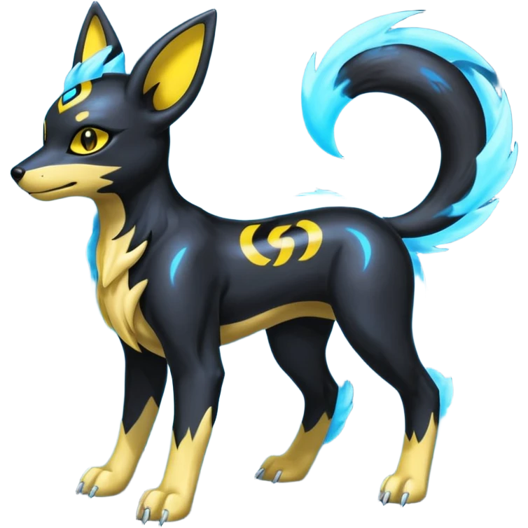 Houndoom-Electrike-Umbreon-Fakémon-hybrid-creature (full body)  emoji
