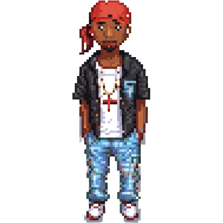 2Pac в полный рост, no background emoji