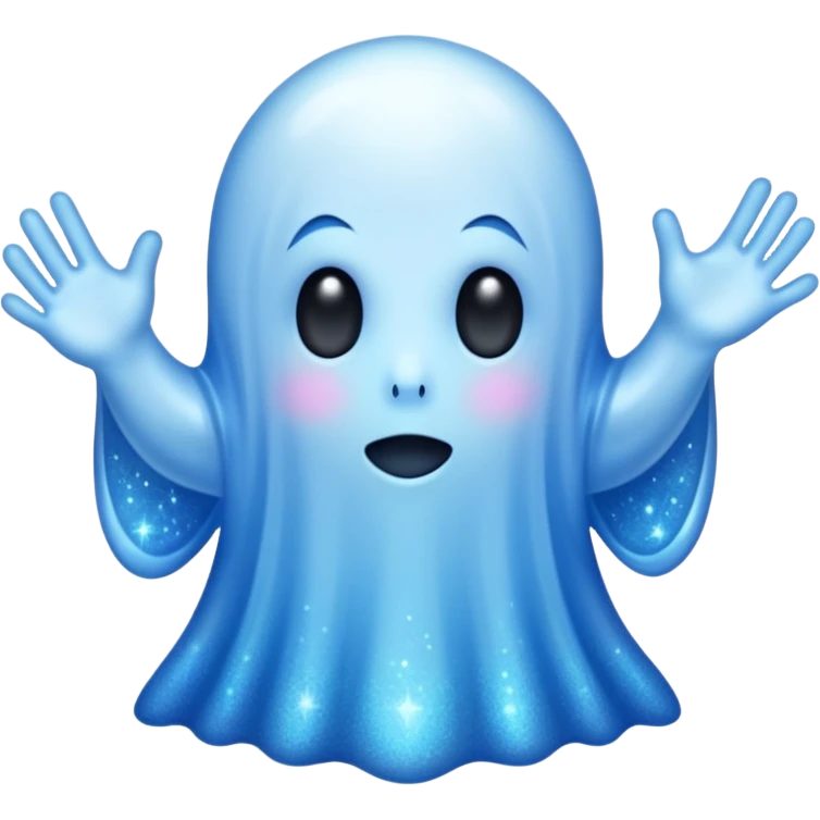 Glitter Blue Ghost emoji