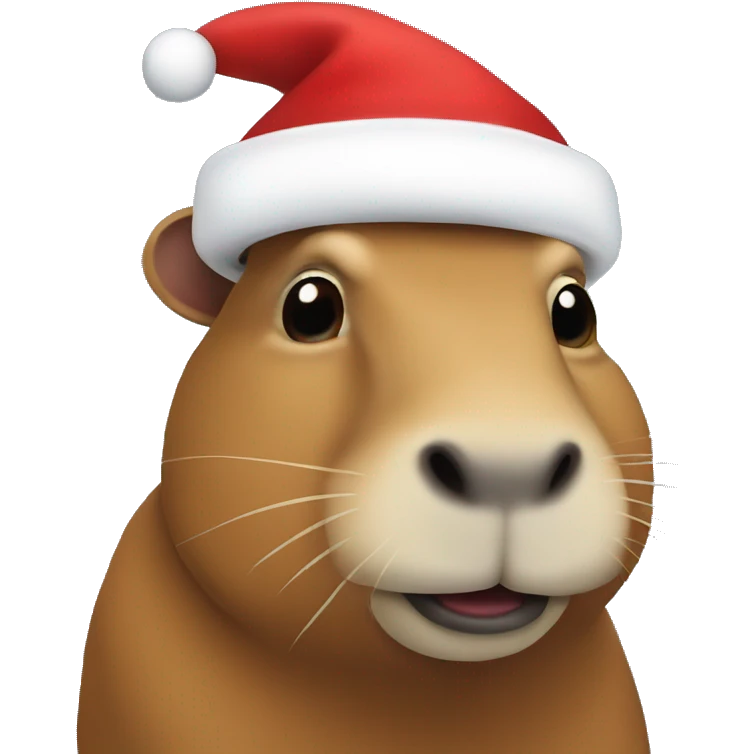 Capybara wearing a Santa hat  emoji