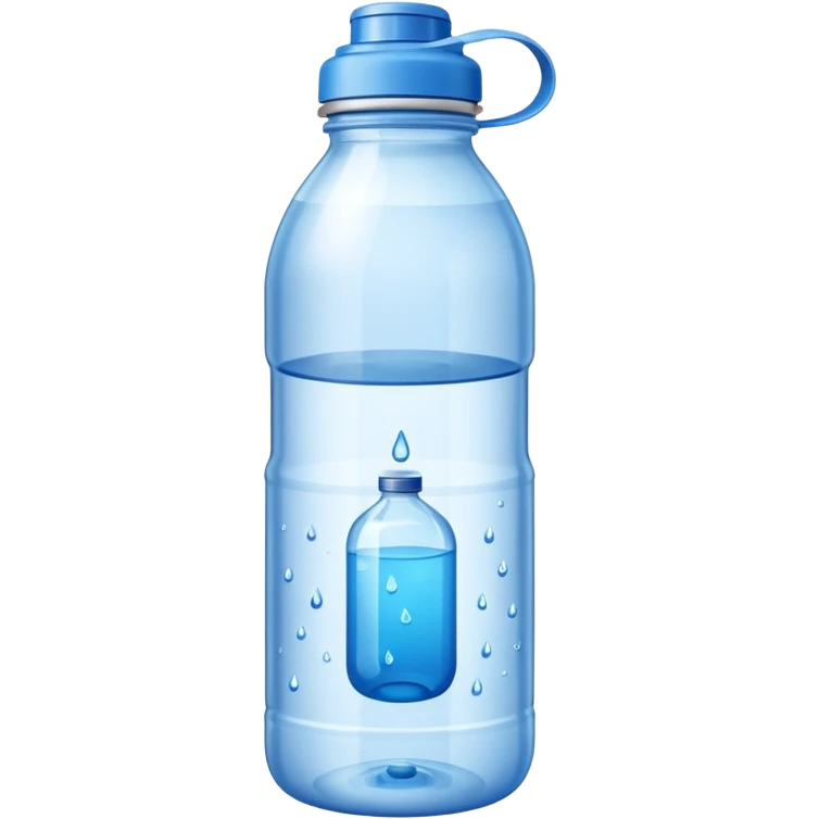 Store bought Water bottle with label emoji