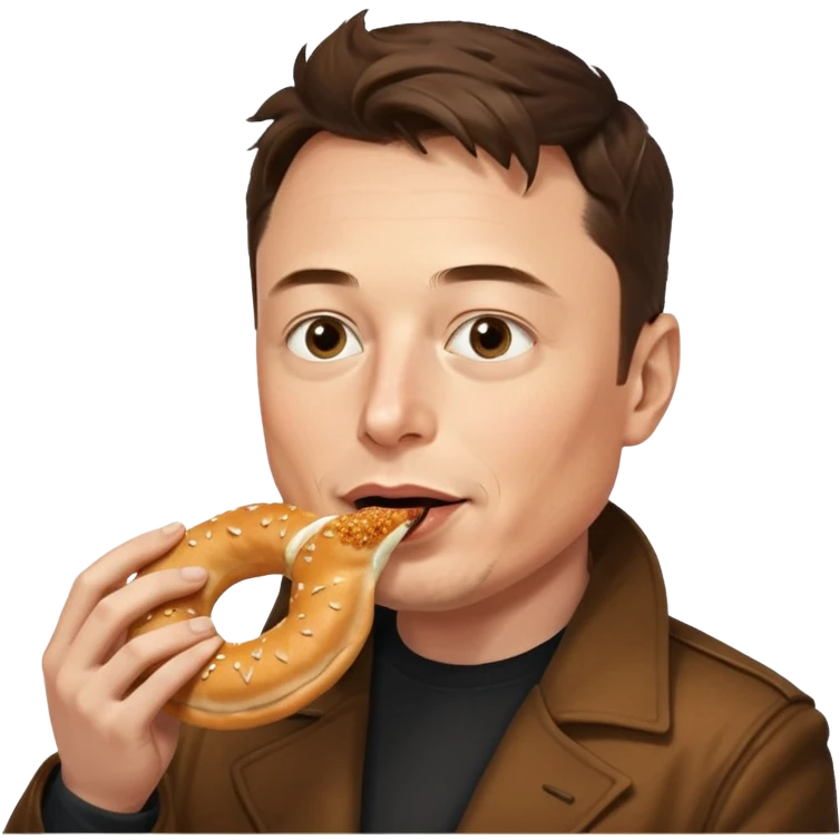 Elon Musk eats simit emoji