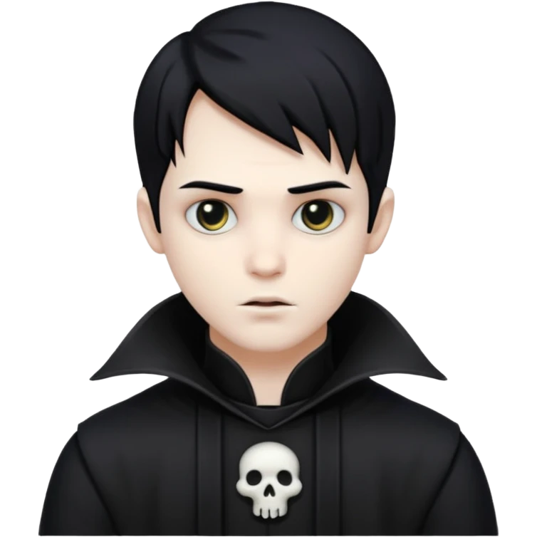 Gothic style ghost male, black emoji
