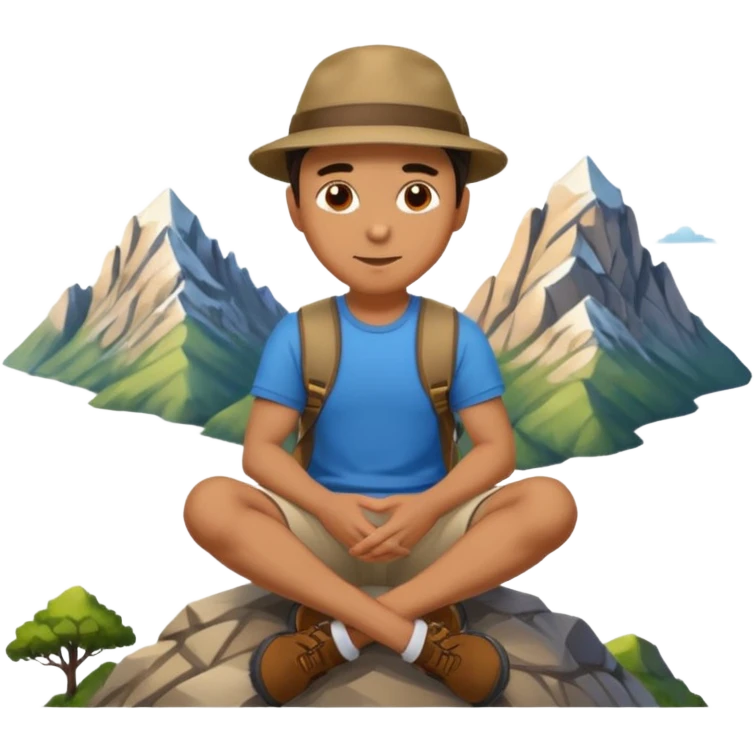 A man sitting on a mountain emoji
