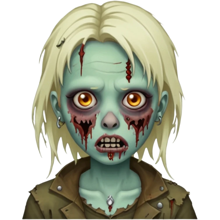 Zombie girl with a septum piercing emoji
