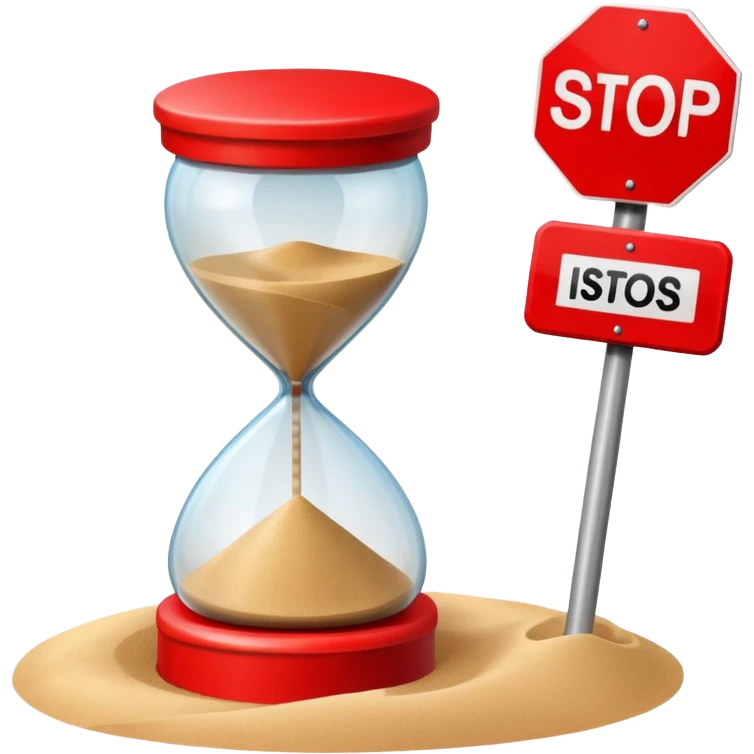 hourglass with a red stop sign emoji