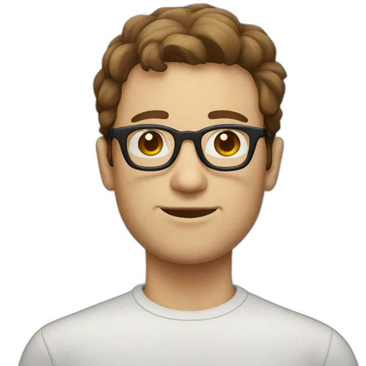 A men wit glases and Brown hair white skin emoji
