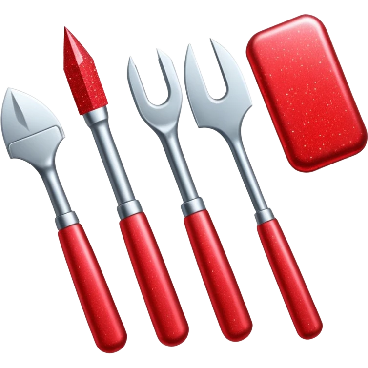 red glitter tools emoji