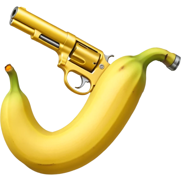 Banana with a gun emoji